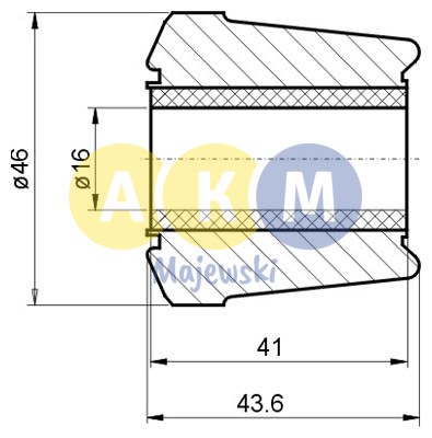 rubber-metal bush; mounting of leaf spring