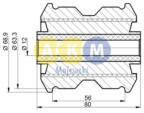 rubber-metal bush; leaf spring