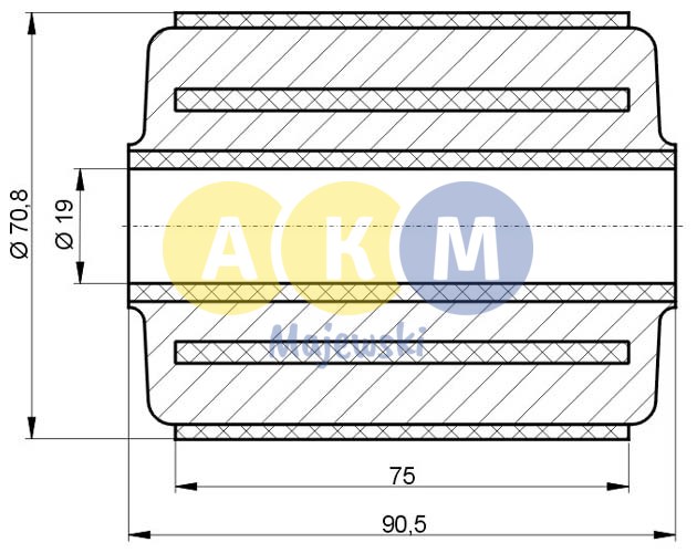 rubber-metal bush; leaf spring