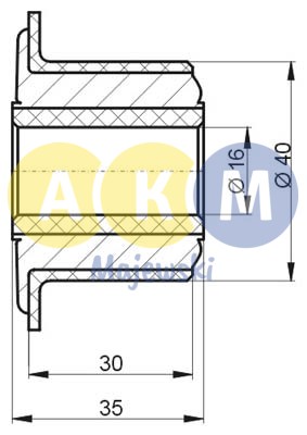 rubber-metal bush; back leaf spring,